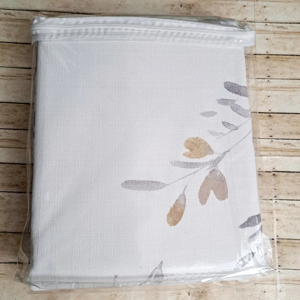Peri Home Celine White and Gray Botanical Accent Curtains